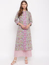 whl Green Floral Printed Kurta-Palazzo Set