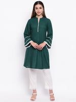 whl Green Rayon Pakistani Kurta-Palazzo Set