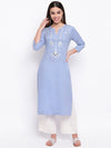 whl Purple Rayon Mirror-Embroidered Kurta