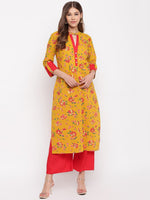 whl Mustard Choker Neck Kurta-Palazzo Set