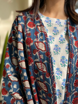 Ajrakh hand-block printed winter coat