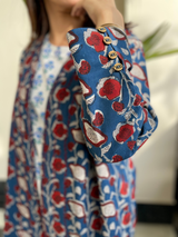 Ajrakh hand-block printed winter coat