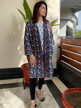 Ajrakh hand-block printed winter coat