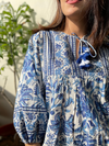 Hand-block Printed Boho Volume Sleeves Top