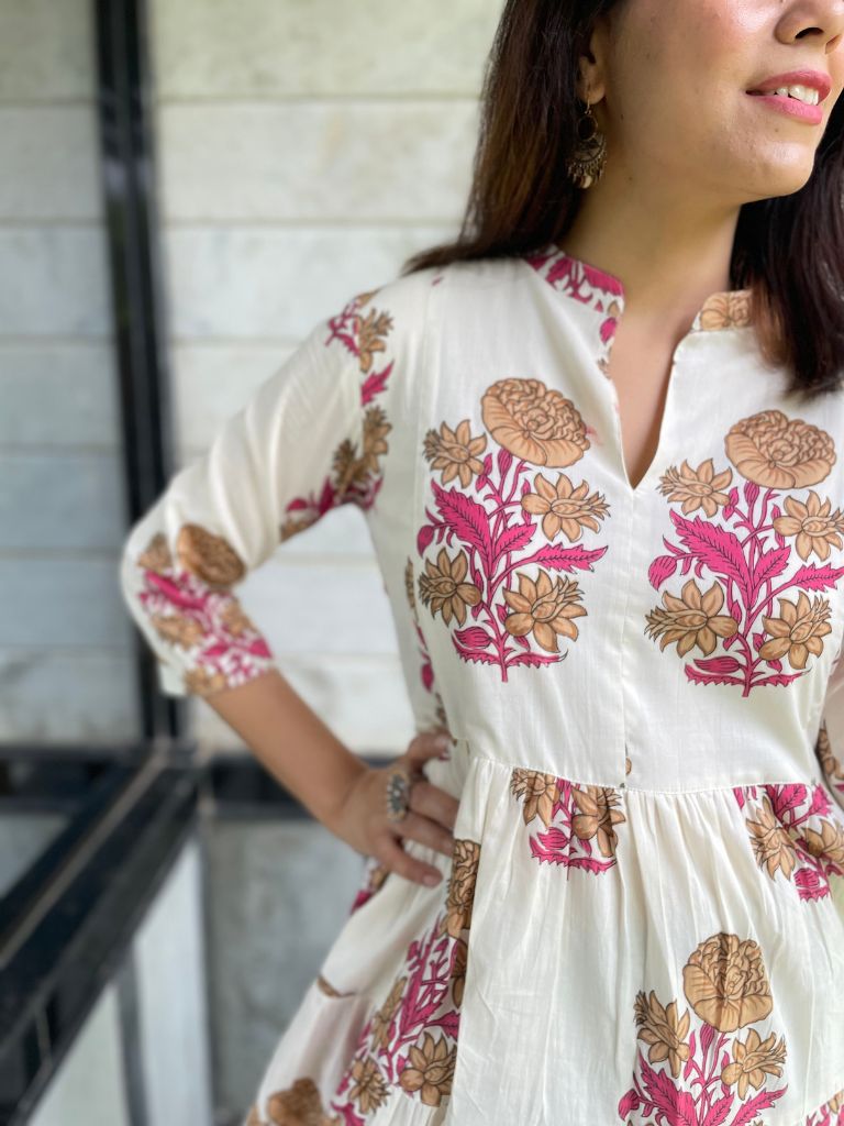 White Printed Cotton Sundress