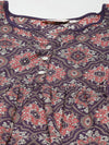 Purple Print Cotton A-Line Top