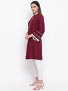 whl Maroon Rayon Pakistani Kurta-Palazzo Set