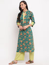 whl Green Choker Neck Kurta-Palazzo Set