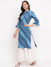 whl Blue Bandhani Kurta-Skirt Set
