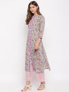 whl Green Floral Printed Kurta-Palazzo Set