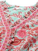 Blue Paisley Printed Dress