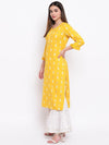 Yellow Printed Kurta And Gharara Set
