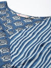 Women Blue Ethnic Motifs Printed Wrap Top