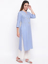 whl Purple Rayon Mirror-Embroidered Kurta