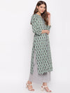whl Green Printed Cotton Kurti