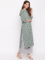 whl Green Printed Cotton Kurti