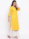 Yellow Printed Kurta And Gharara Set