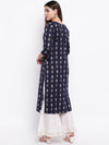 whl Blue Printed Kurta And Gharara Set
