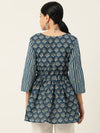 Women Blue Ethnic Motifs Printed Wrap Top