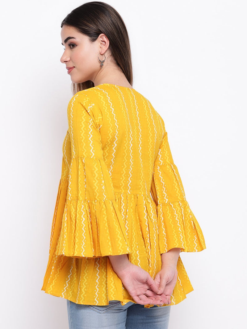 Yellow Bell Sleeves Top/Sunshine Yellow Top
