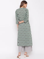 whl Green Printed Cotton Kurti
