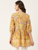 Yellow & Pink Floral Printed Top