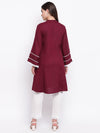 whl Maroon Rayon Pakistani Kurta-Palazzo Set