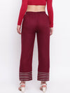 whl Maroon Mirror Lace Palazzo