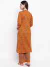 whl Mustard Printed Cotton Kurta-Palazzo Set