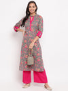 whl Grey Choker Neck Kurta-Palazzo Set