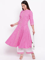 whl Pink Kalidar Kurta & Palazzo Set