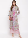 whl Green Floral Printed Kurta-Palazzo Set