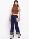 Navy Blue Mirror Lace Palazzo