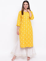 whl Yellow Printed Kurta And Gharara Set