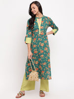 whl Green Choker Neck Kurta-Palazzo Set