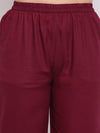 whl Maroon Mirror Lace Palazzo