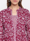 Wine Paisley Printed Kurta-Pants Set