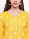 Yellow Printed Kurta And Gharara Set