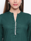 whl Green Rayon Pakistani Kurta-Palazzo Set