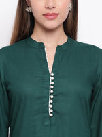 whl Green Rayon Pakistani Kurta-Palazzo Set
