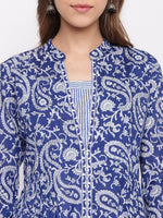 whl Blue Paisley Printed Kurta-Pants Set