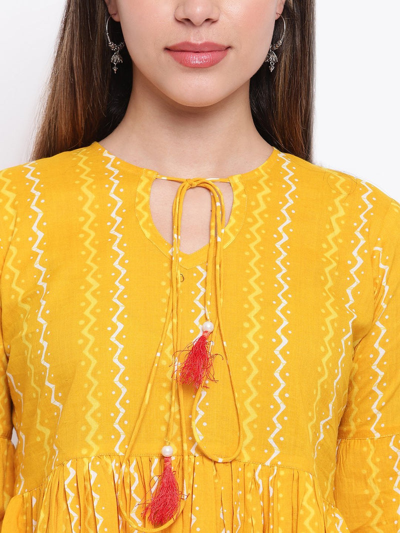 Yellow Bell Sleeves Top/Sunshine Yellow Top