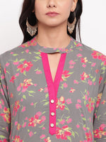 whl Grey Choker Neck Kurta-Palazzo Set