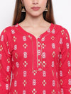 whl Red Printed Kurta And Gharara Set