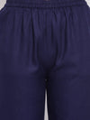 Navy Blue Mirror Lace Palazzo