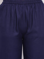 Navy Blue Mirror Lace Palazzo