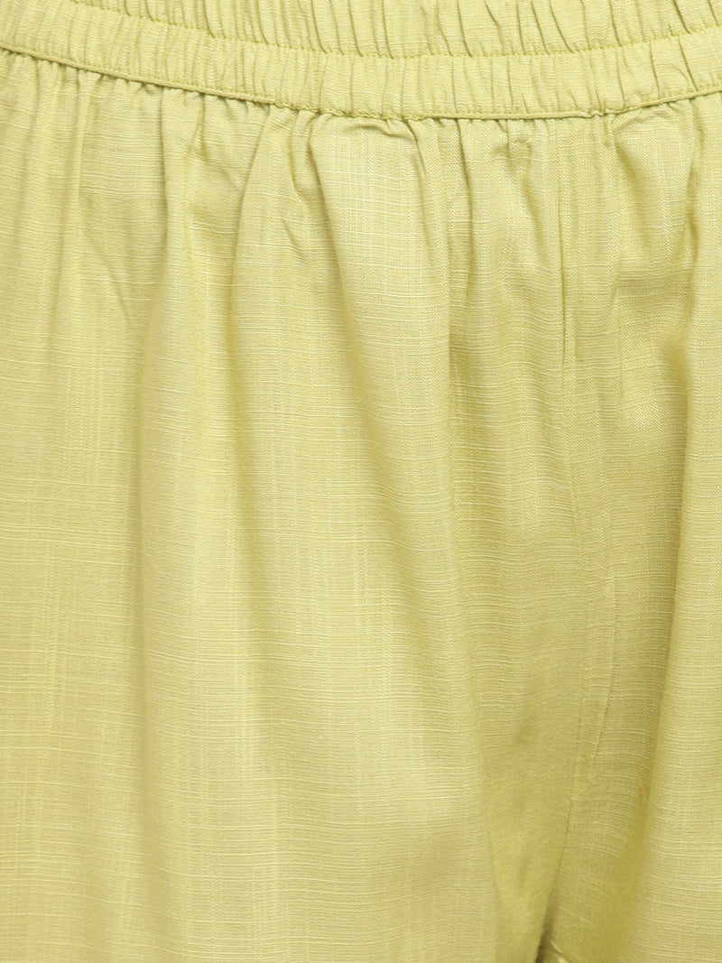 whl Green Choker Neck Kurta-Palazzo Set