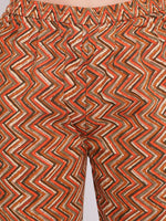 whl Mustard Printed Cotton Kurta-Palazzo Set