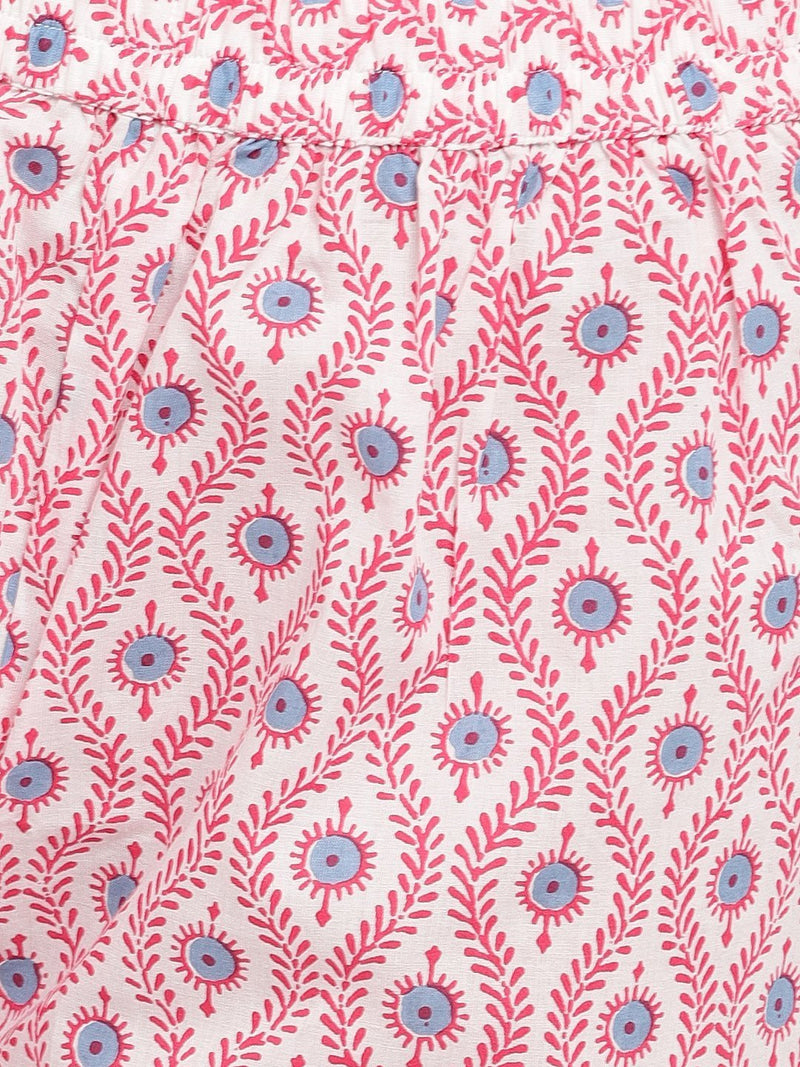 whl Blue Floral Printed Kurta-Palazzo Set