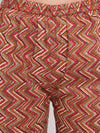 whl Red Printed Cotton Kurta-Palazzo Set